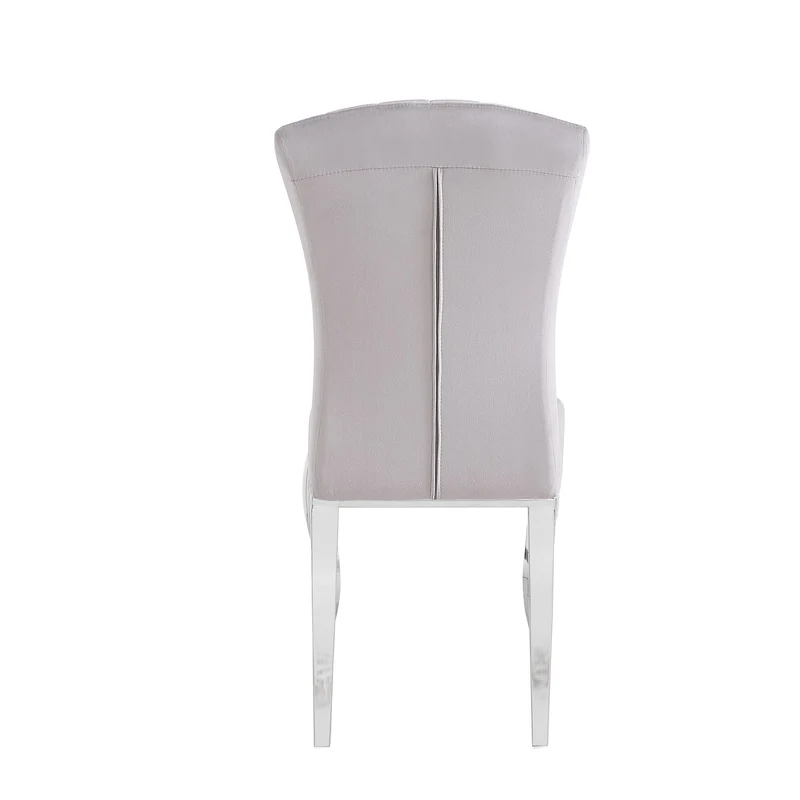 Chaises baroque Louis pied chrome tissu velours moka