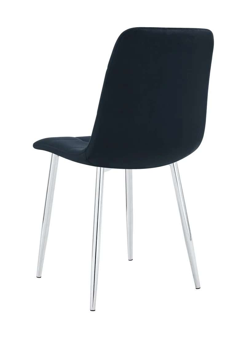 CHAISE ELISA PIED CHROME VELOURS NOIR