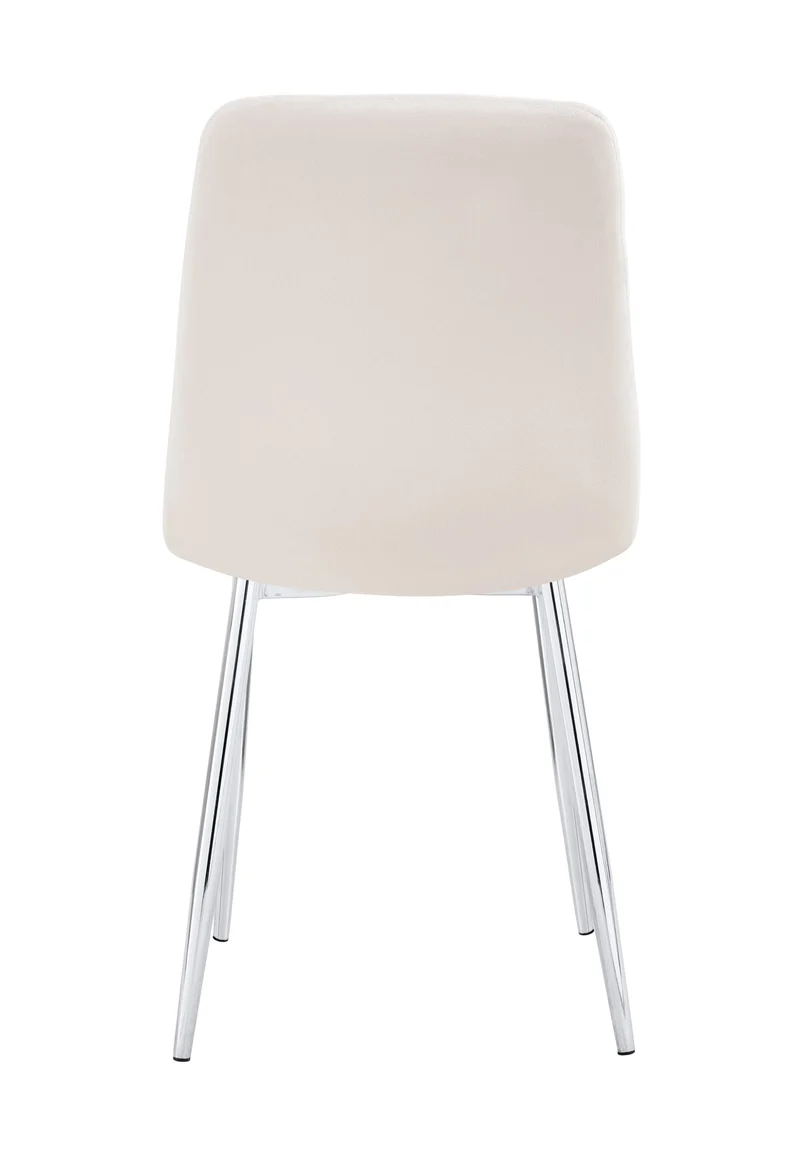 CHAISE ELISA PIED CHROME VELOURS BEIGE