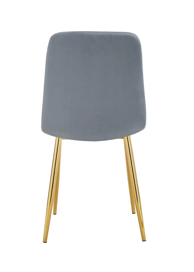 CHAISE ELISA PIED GOLD VELOURS GRIS