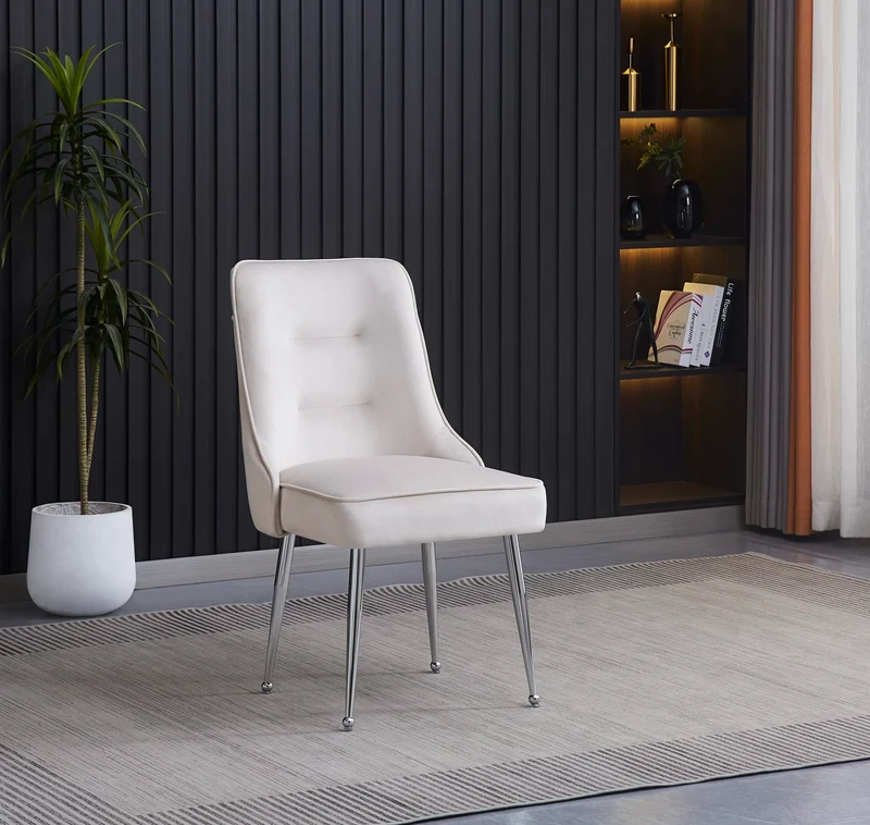 CHAISE ZIP CHROME VELOURS BEIGE