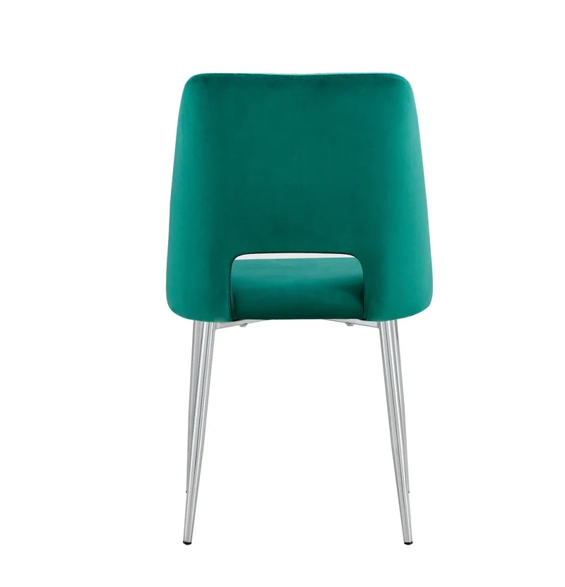 CHAISE AVA CHROME VELOURS VERT