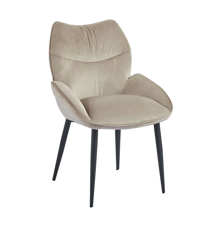 CHAISE LOHA PIED METAL NOIR TAUPE