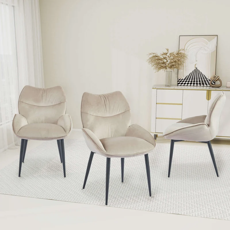 CHAISE LOHA PIED METAL NOIR TAUPE