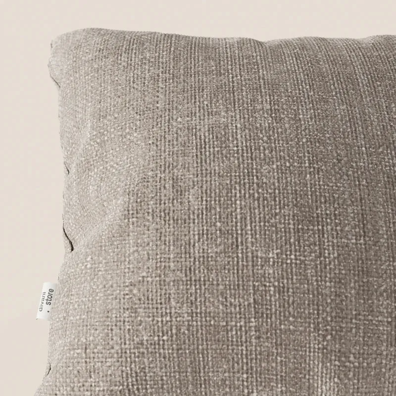 Coussin Lyon disponible en plusieurs couleurs, fabriqué en tissu tressé imperméable doux T06 taupe tortora