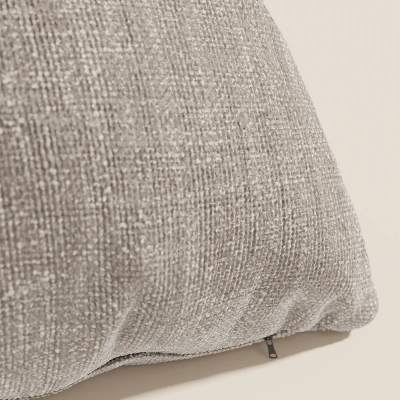 Coussin Lyon disponible en plusieurs couleurs, fabriqué en tissu tressé imperméable doux T06 taupe tortora