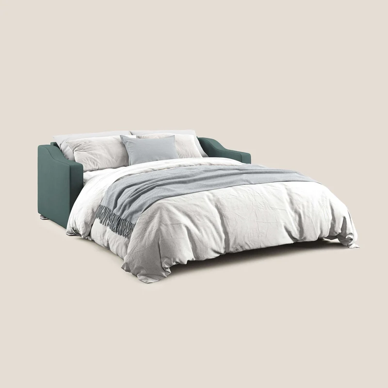Canapé-lit double Amber en tissu détachable T05 vert
