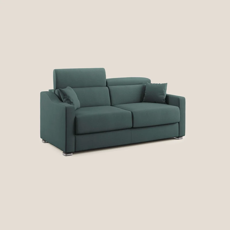 Canapé-lit double Amber en tissu détachable T05 vert