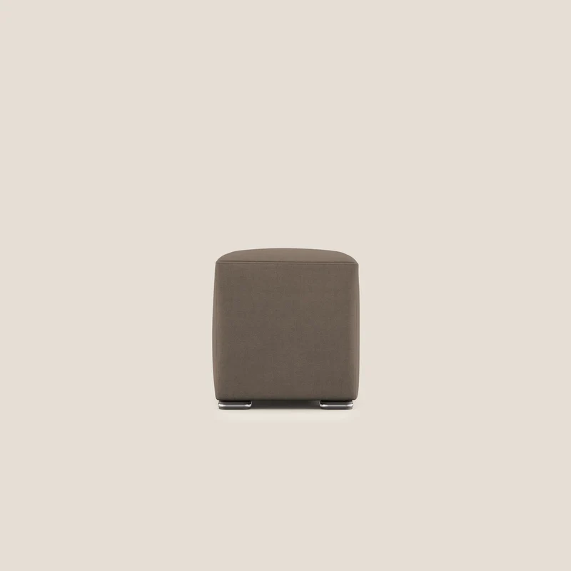 Cube pouf en tissu doux imperméable T02 marron