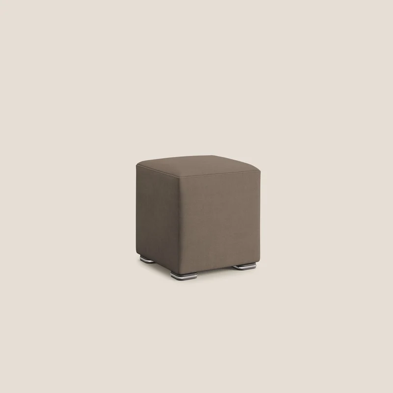 Cube pouf en tissu doux imperméable T02 marron