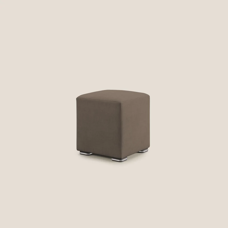 Cube pouf en tissu doux imperméable T02 marron