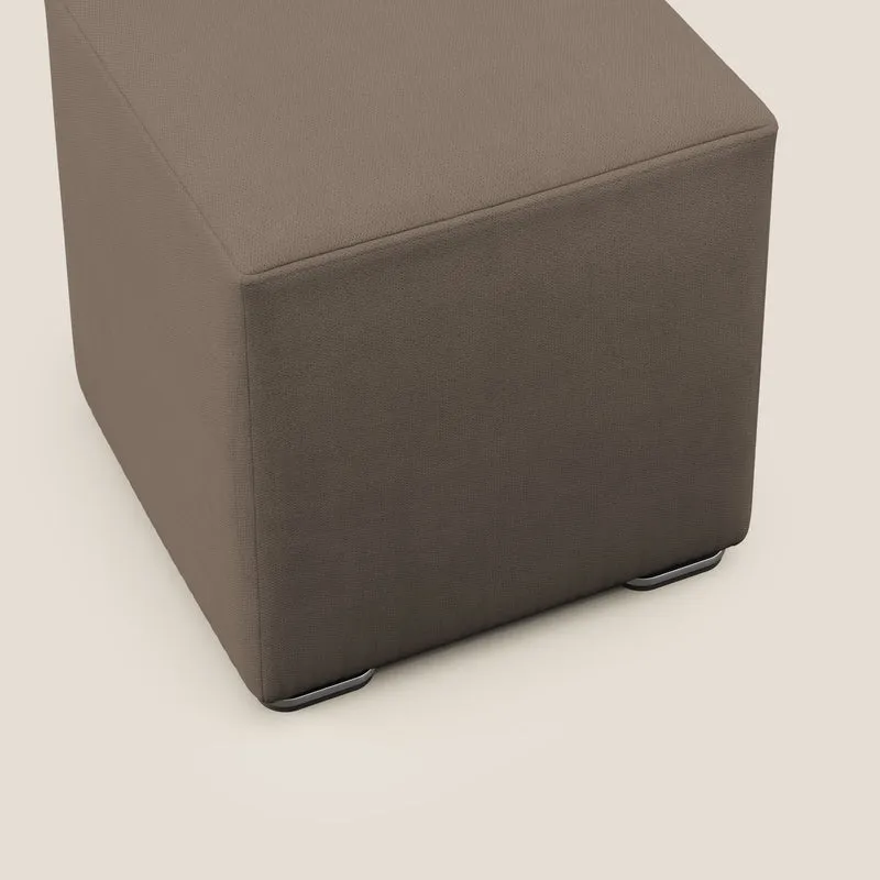 Cube pouf en tissu doux imperméable T02 marron
