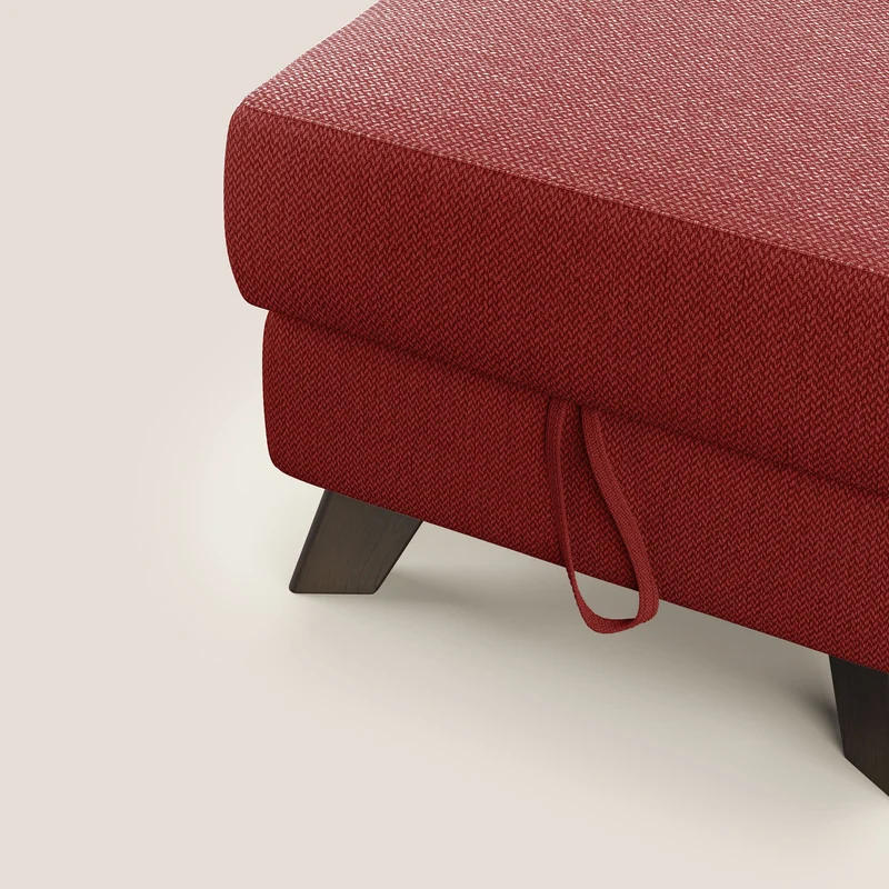Moon Pouf coffre aux pieds hauts en tissu détachable avec l'eau T05 rouge
