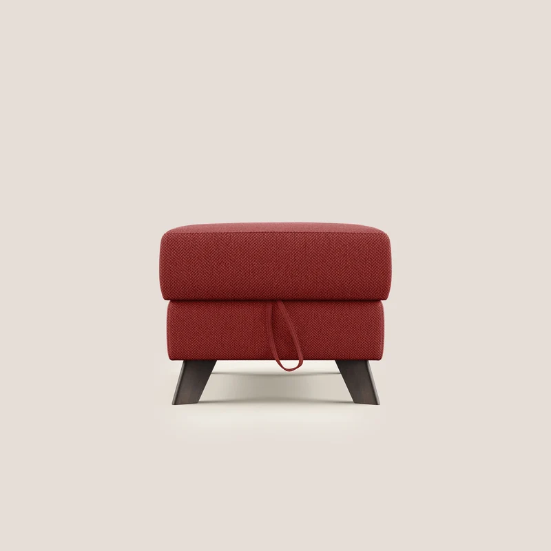 Moon Pouf coffre aux pieds hauts en tissu détachable avec l'eau T05 rouge
