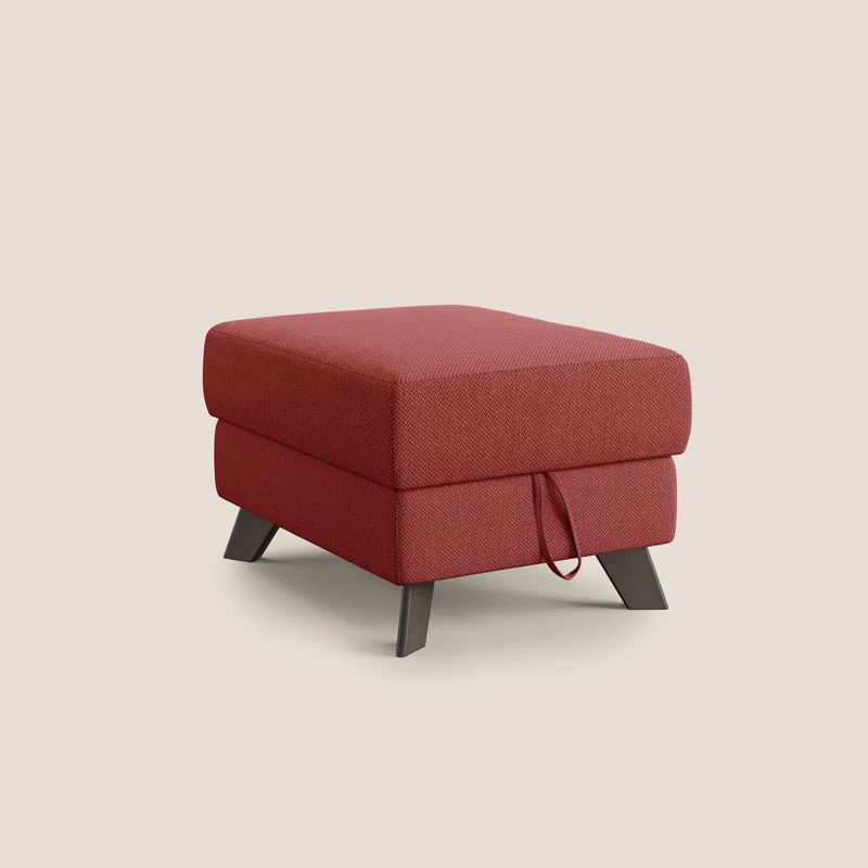 Moon Pouf coffre aux pieds hauts en tissu détachable avec l'eau T05 rouge