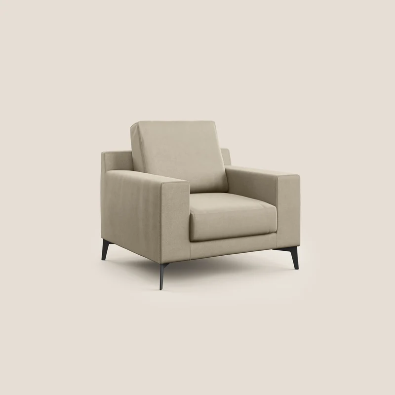 Prestige fauteuil moderne en microfibre détachable T11 Taupe tortora