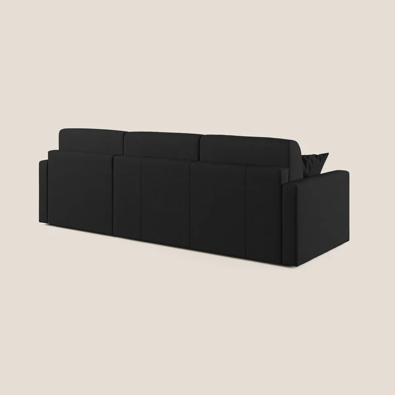 Chris canapé d'angle convertible en microfibre détachable T11 noir