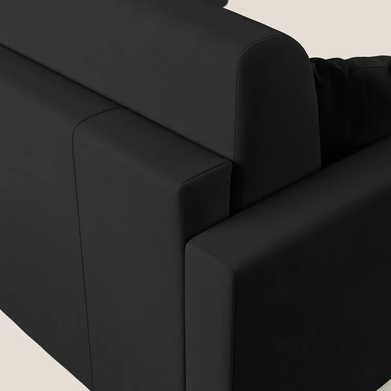 Chris canapé d'angle convertible en microfibre détachable T11 noir