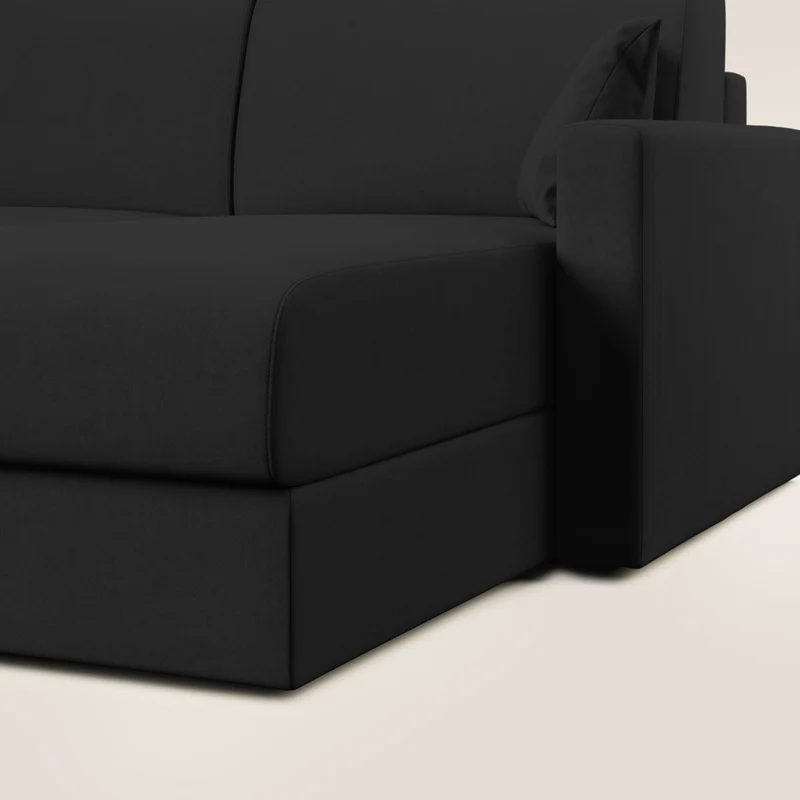 Chris canapé d'angle convertible en microfibre détachable T11 noir