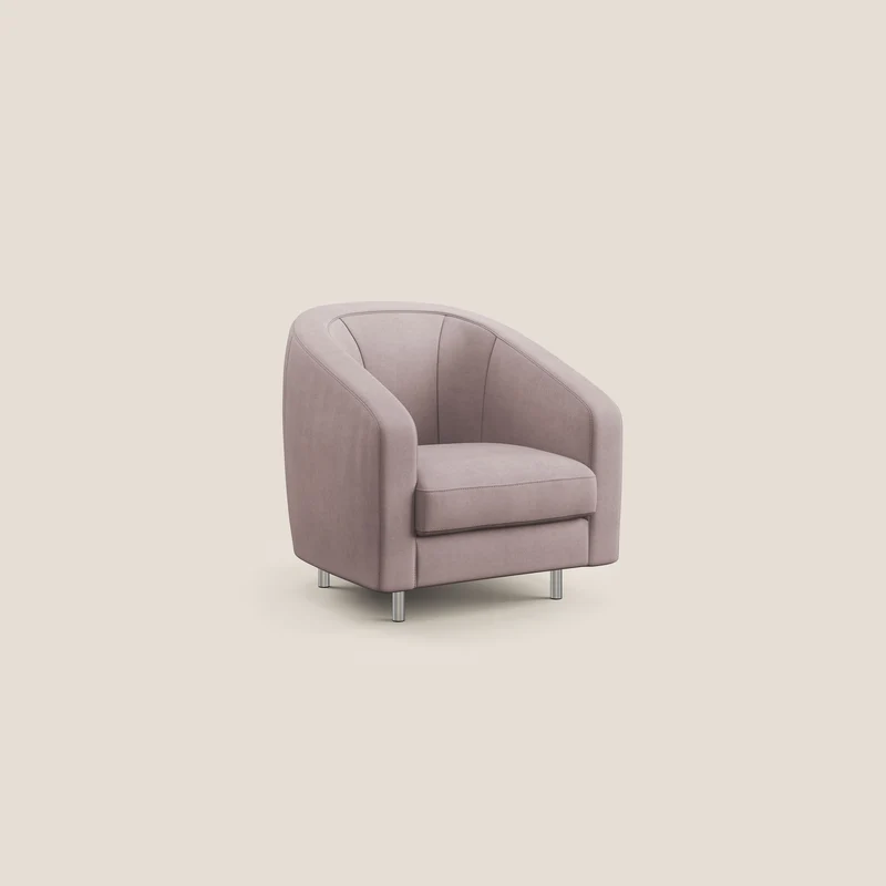 Sally Fauteuil en tissu doux imperméable T02 rose
