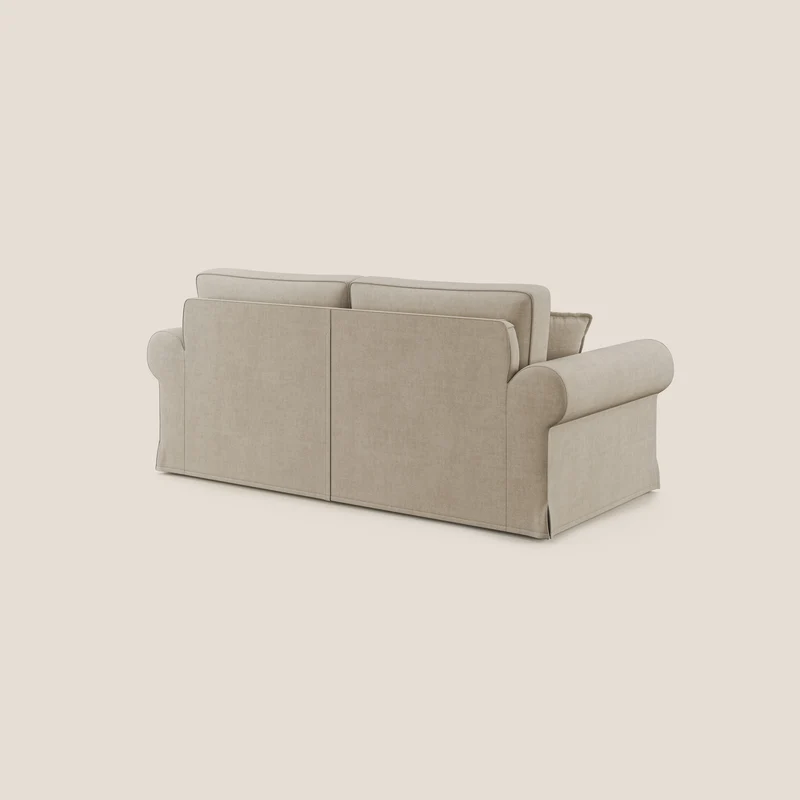 Lady canapé classique en plume d'oie réalisé avec un tissu imperméable T02 beige
