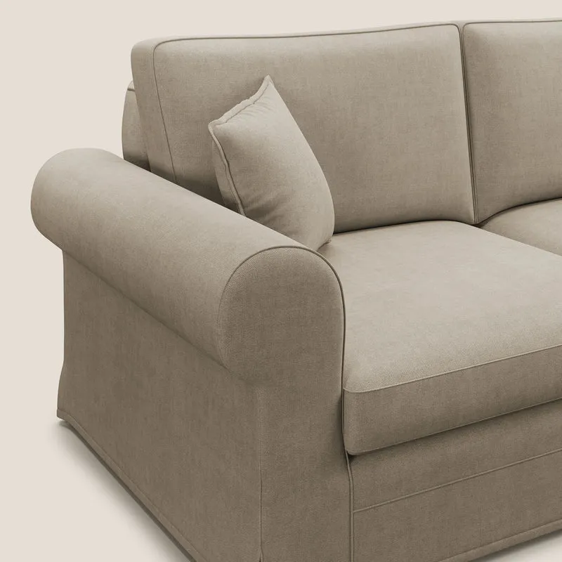 Lady canapé classique en plume d'oie réalisé avec un tissu imperméable T02 beige