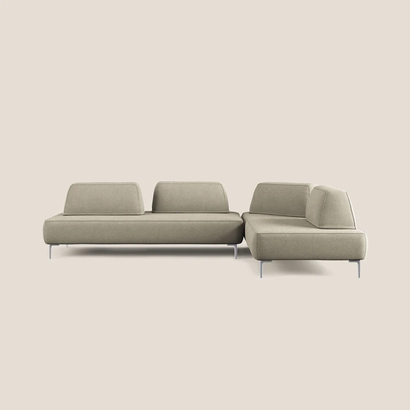 Newton canapé d'angle modulable avec dossiers amovibles en T07 beige