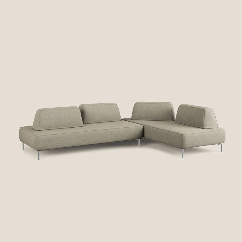 Newton canapé d'angle modulable avec dossiers amovibles en T07 beige