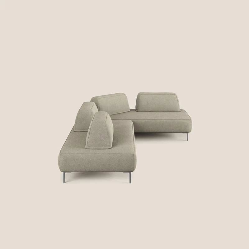 Newton canapé d'angle modulable avec dossiers amovibles en T07 beige