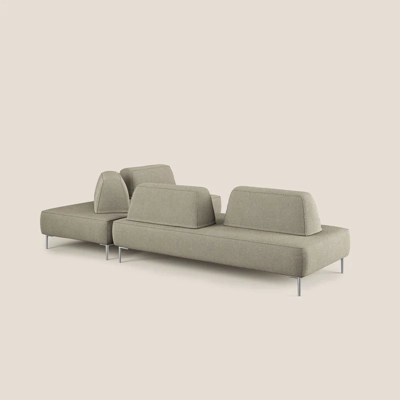 Newton canapé d'angle modulable avec dossiers amovibles en T07 beige