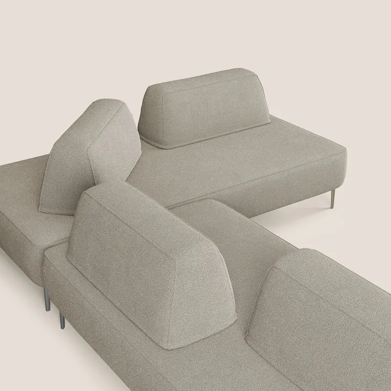 Newton canapé d'angle modulable avec dossiers amovibles en T07 beige
