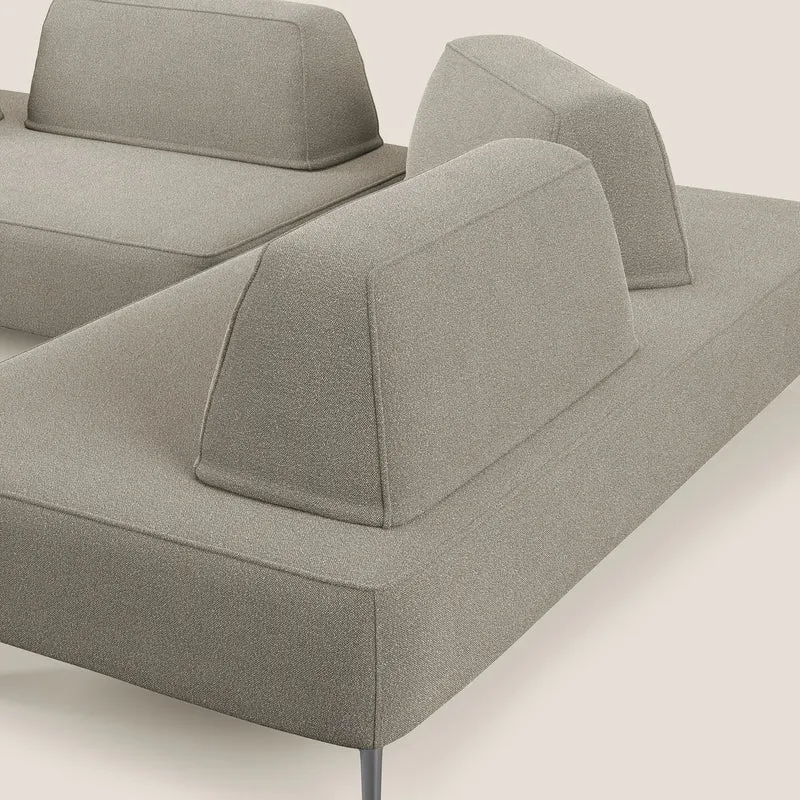 Newton canapé d'angle modulable avec dossiers amovibles en T07 beige