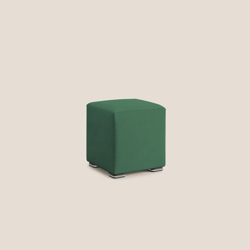 Cube pouf en tissu doux imperméable T02 vert