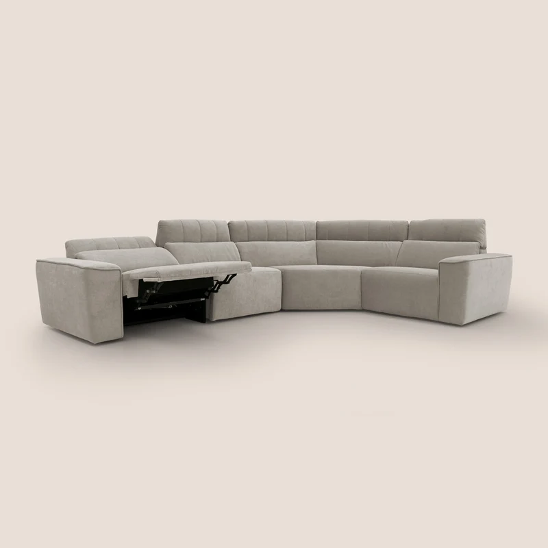 Clark canapé modulable d'angle REVERSIBLE avec option relax électrique en tissu détachable imperméable T17 beige