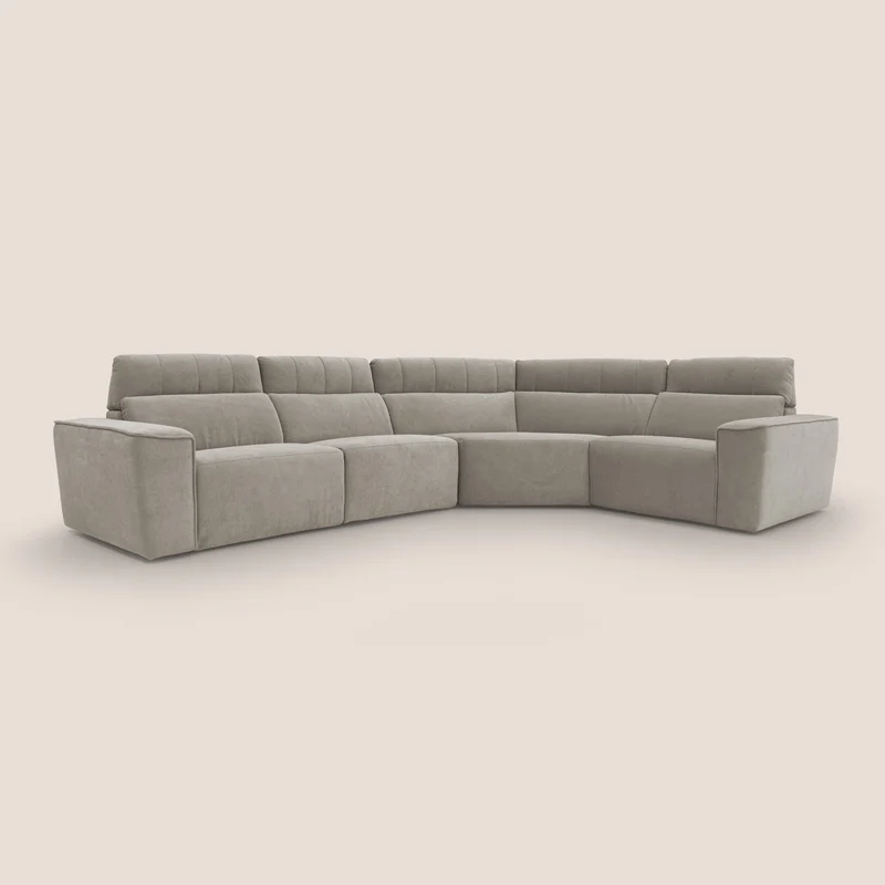 Clark canapé modulable d'angle REVERSIBLE avec option relax électrique en tissu détachable imperméable T17 beige