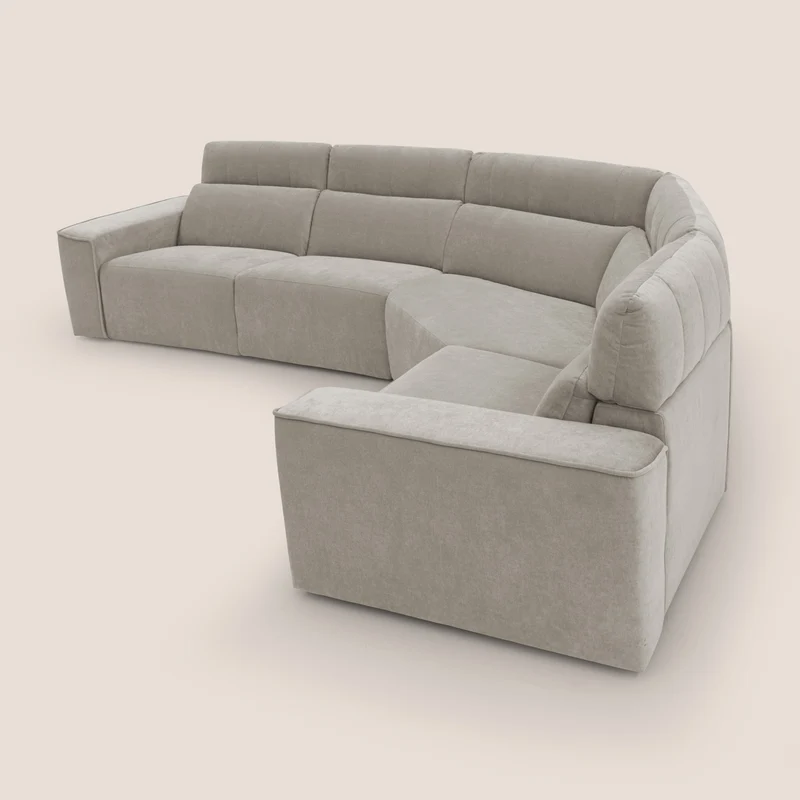 Clark canapé modulable d'angle REVERSIBLE avec option relax électrique en tissu détachable imperméable T17 beige