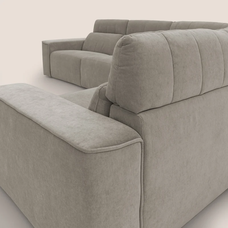 Clark canapé modulable d'angle REVERSIBLE avec option relax électrique en tissu détachable imperméable T17 beige