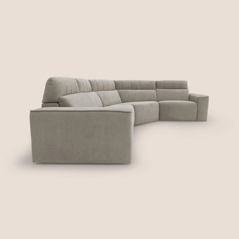 Clark canapé modulable d'angle REVERSIBLE avec option relax électrique en tissu détachable imperméable T17 beige