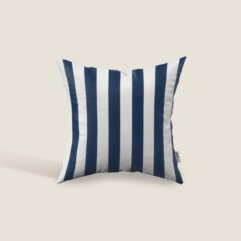 Righe coussins rayés en coton bleu