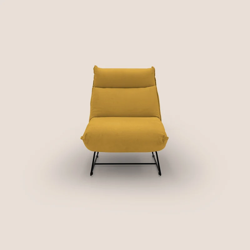 Tessa Fauteuil au design moderne en microfibre détachable T11 jaune