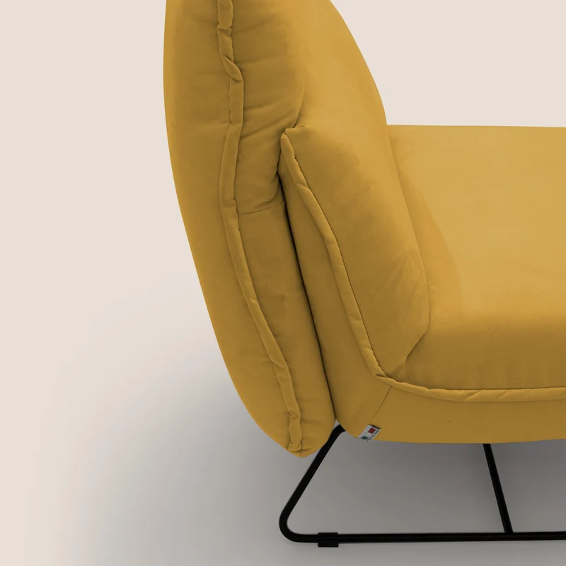 Tessa Fauteuil au design moderne en microfibre détachable T11 jaune