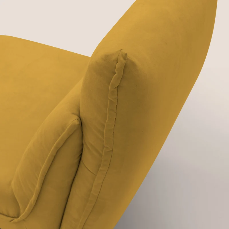 Tessa Fauteuil au design moderne en microfibre détachable T11 jaune