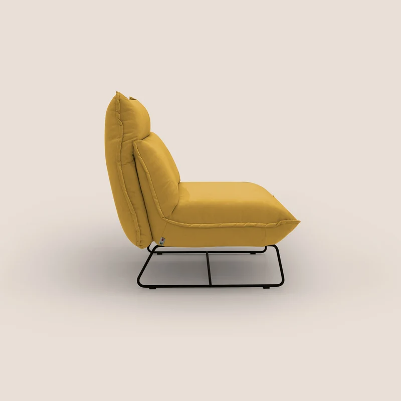 Tessa Fauteuil au design moderne en microfibre détachable T11 jaune