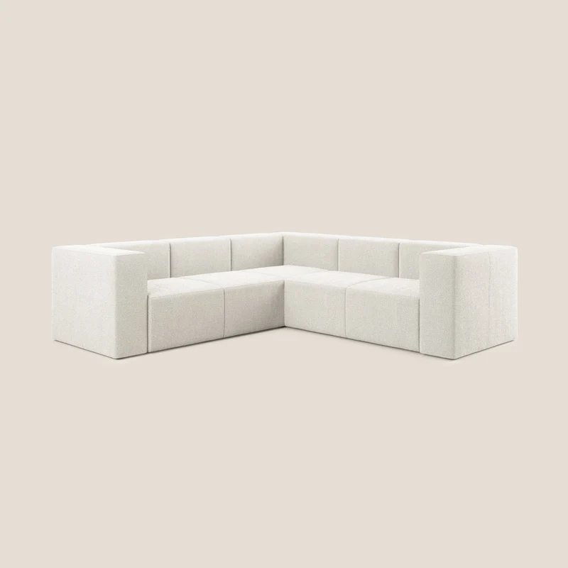 Nettuno canapé d'angle reversible modulable en bouclette douce T07 blanc
