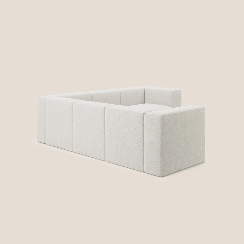 Nettuno canapé d'angle reversible modulable en bouclette douce T07 blanc