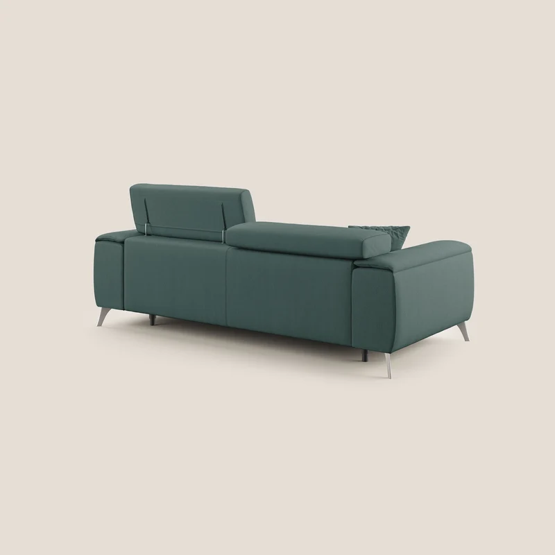 Fusion Canapé avec assises coulissantes en tissu doux antitache T05 vert