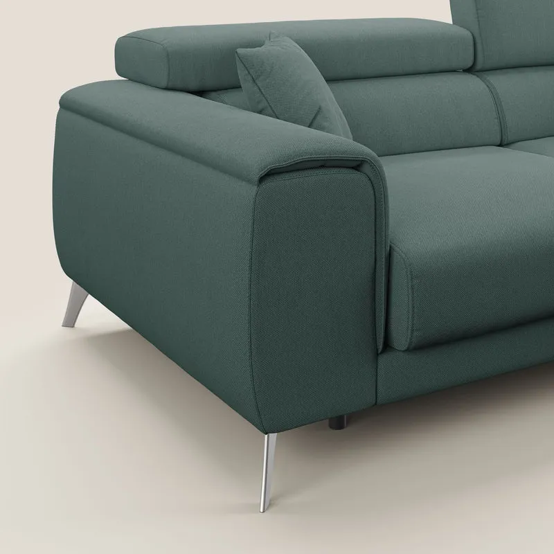 Fusion Canapé avec assises coulissantes en tissu doux antitache T05 vert