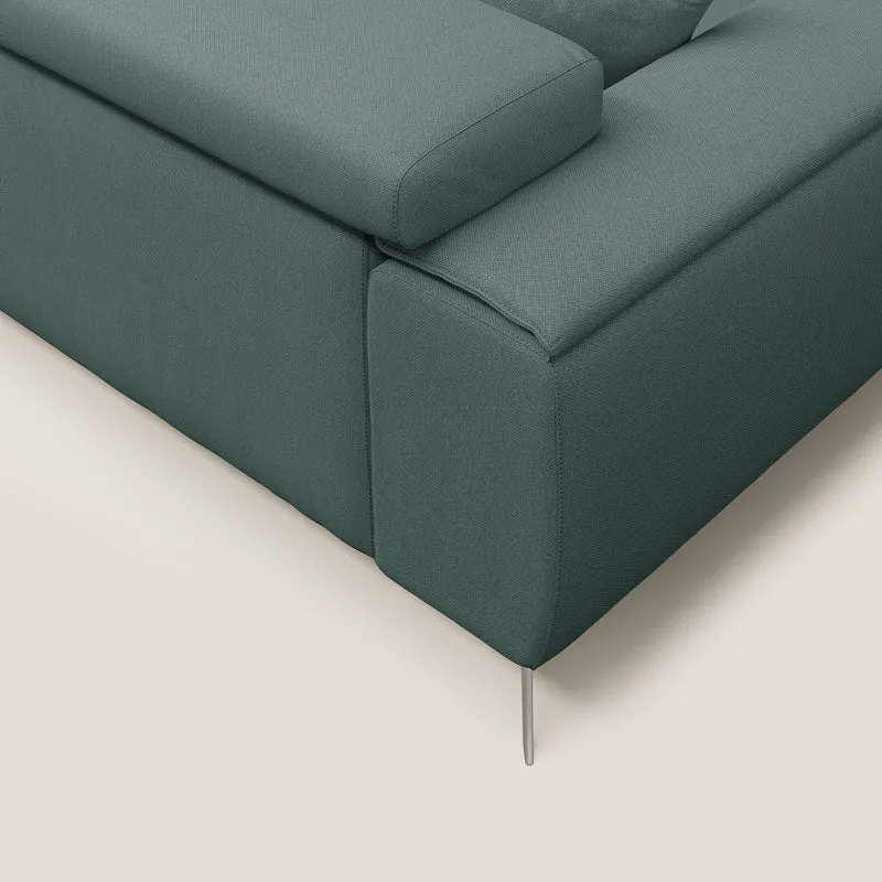 Fusion Canapé avec assises coulissantes en tissu doux antitache T05 vert