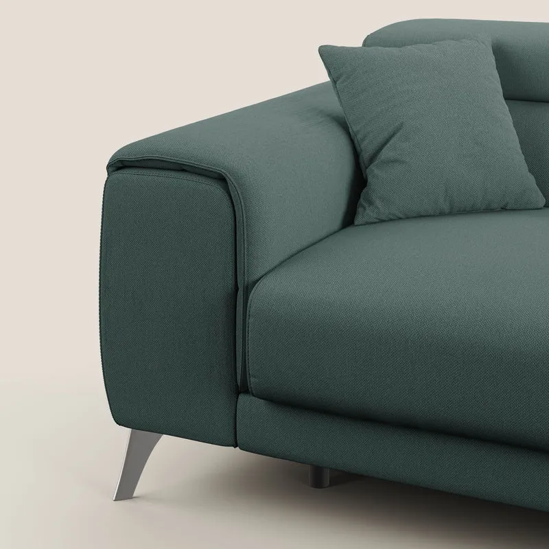 Fusion Canapé avec assises coulissantes en tissu doux antitache T05 vert