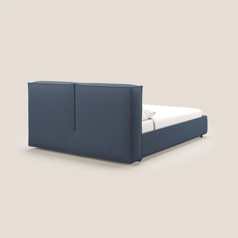 Cocoon lit avec coffre rembourré déhoussable en bouclette imperméable T07 bleu
